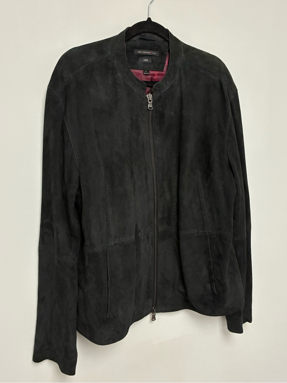 John Varvatos James Bond Suede Leather Racer Jacket Size XL - Picture 10 of 16